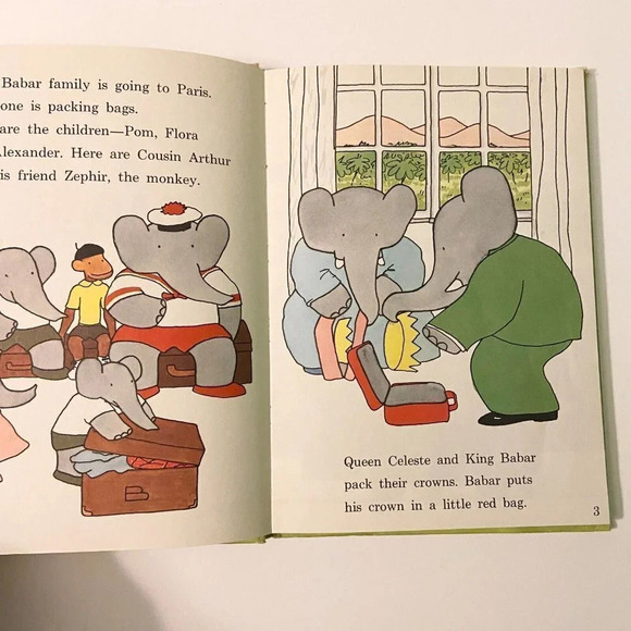Vintage 1967 Babar Loses His Crown Laurent De Brunhoff Random House Book - Picture 10 of 15